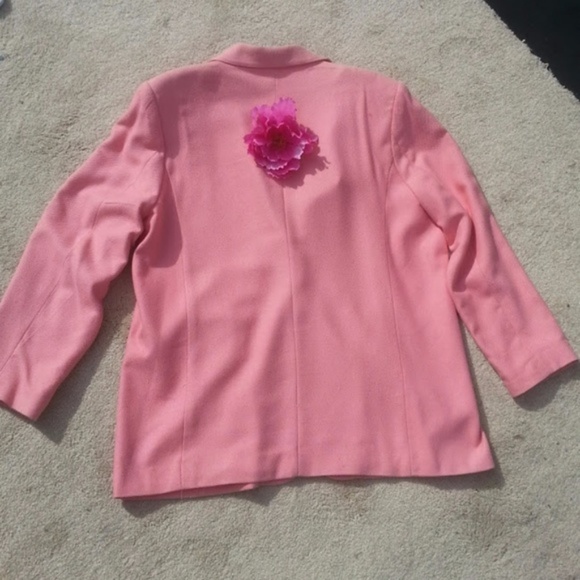 WinterSilks Light Salmon/Coral-colored Raw Silk Blazer Jacket sz LG - Picture 5 of 5